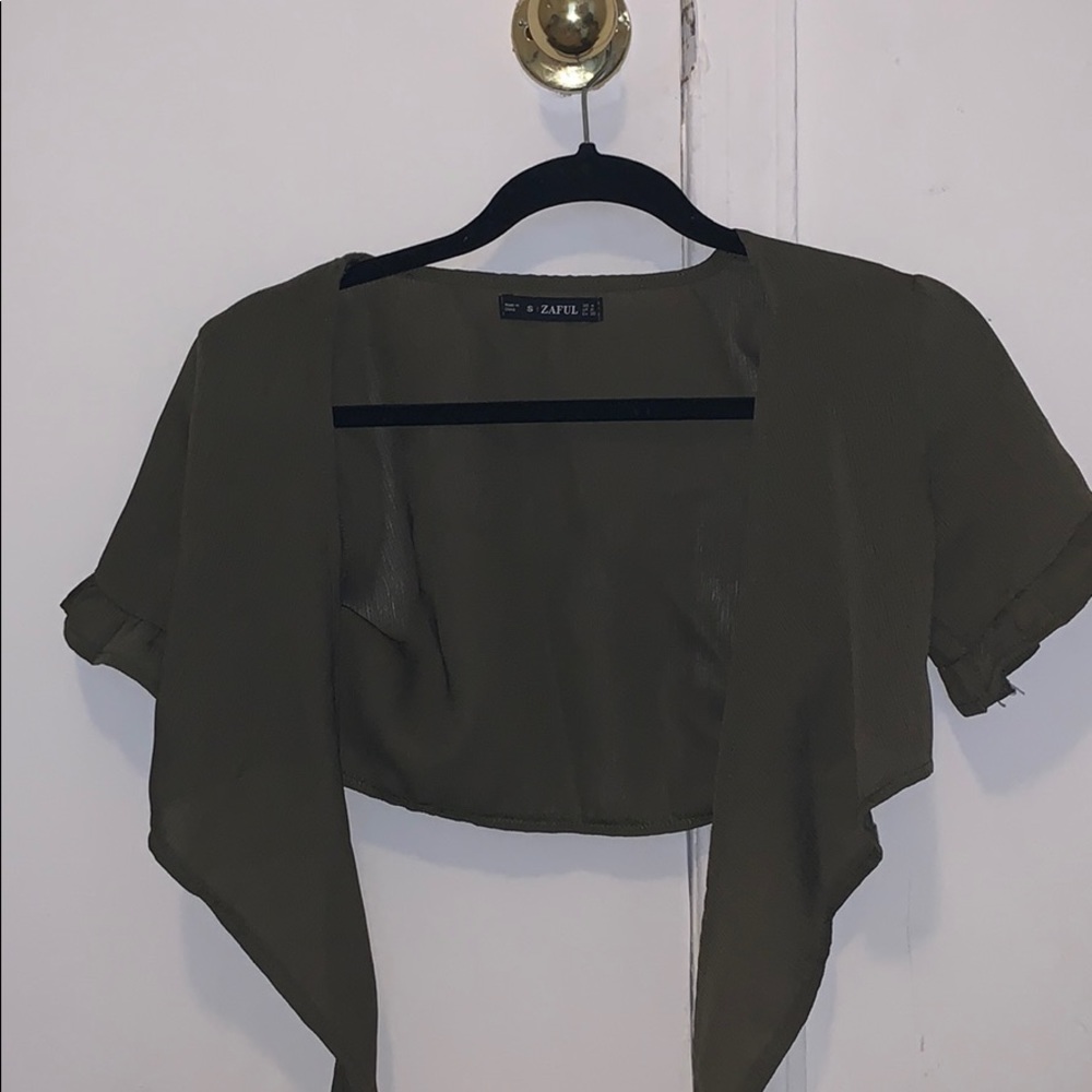 Green front-tie too. Size small. Zero wear